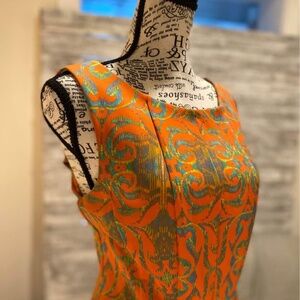 **CLEARANCE** Gabby Skye Orange Psychedelic Dress Cute! size 8 Hippy